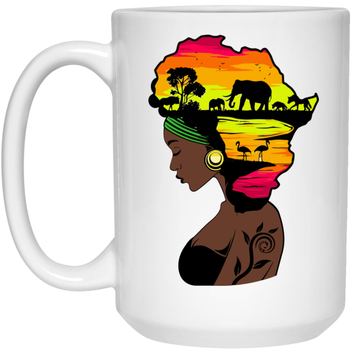 African Lady 21504 15 oz. White Mug
