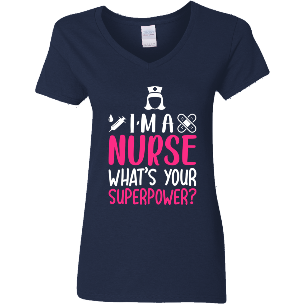 Nurse G500VL Ladies' 5.3 oz. V-Neck T-Shirt