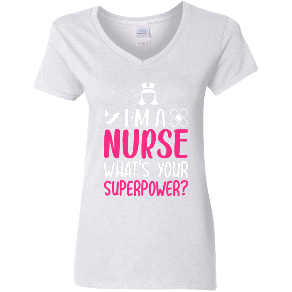Nurse G500VL Ladies' 5.3 oz. V-Neck T-Shirt