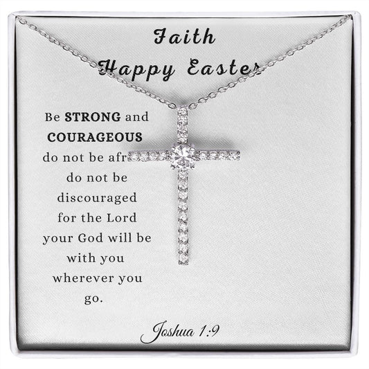 Faith Happy Easter | CZ Cross necklace