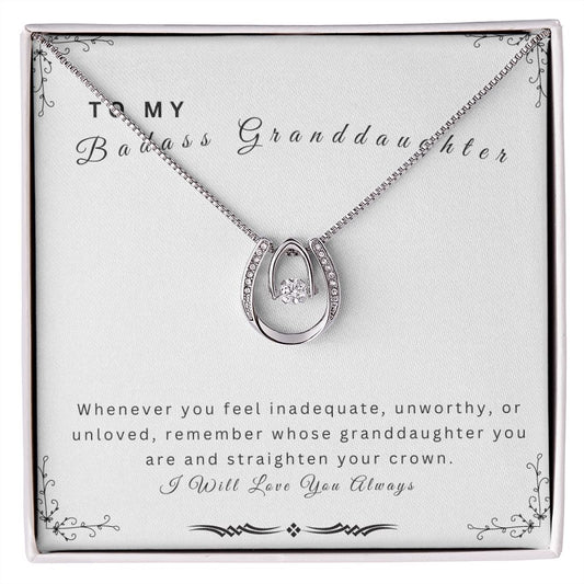 To My Badass granddaughter | ‘pure luck pendant necklace