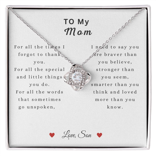 To MY MOM from My SON | Love Knot Necklace