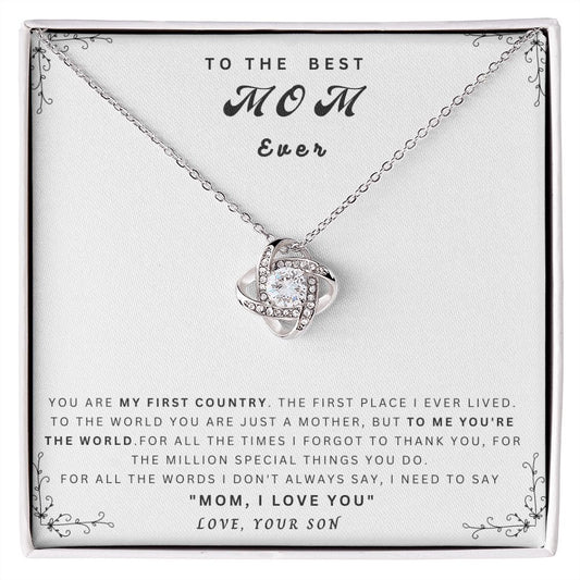 To The Best MOM Ever |beautiful Love Knot Necklace
