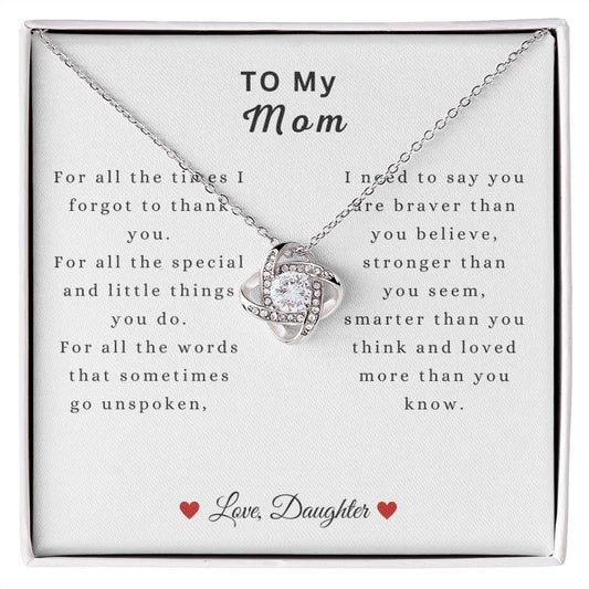 To MY MOM from my Daughter | Love Knot Necklace