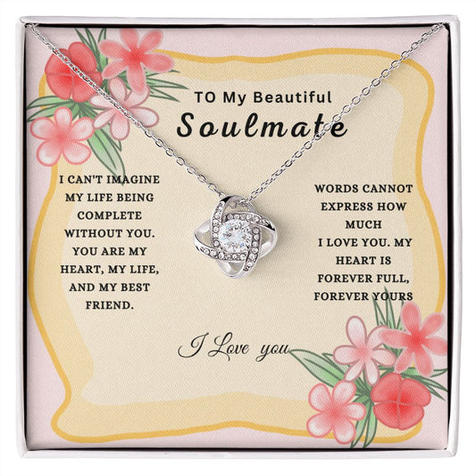 To My Beautiful Soulmate | beautiful Love Knot Necklace