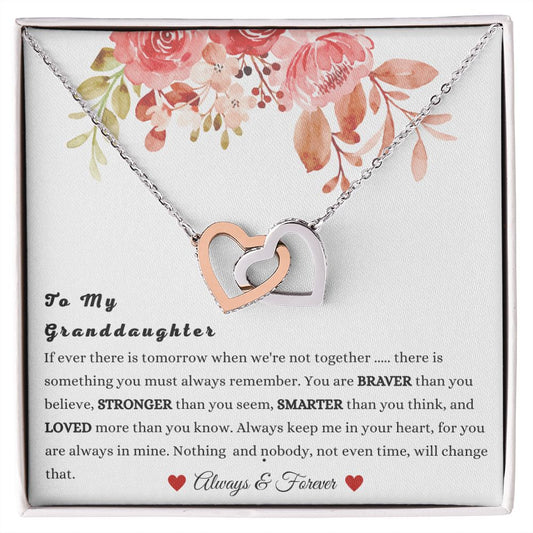 To My Beautiful Granddaughter | Interlocking Hearts necklace