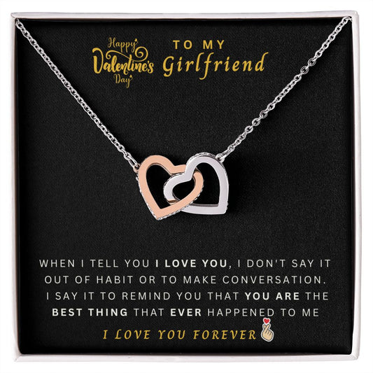 TO MY GIRL FRIEND |  Interlocking Hearts necklace