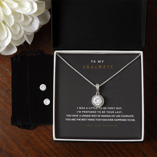 TO MY SOULMATE |  Eternal Hope Necklace and Cubic Zirconia Earring Set i