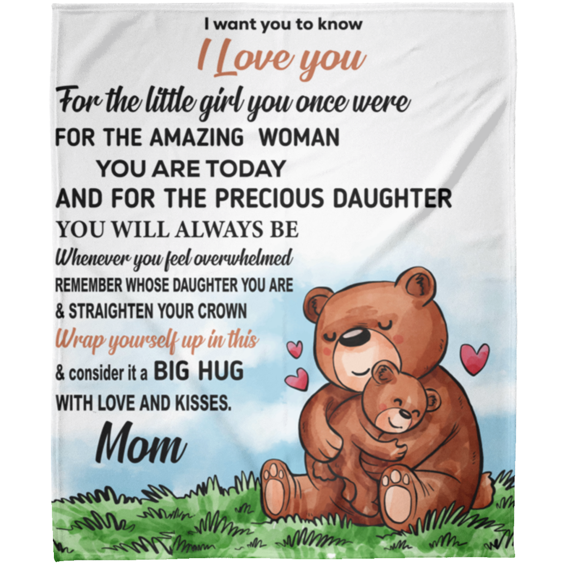 To My Daughter from mom FLM Arctic Fleece Blanket 50x60