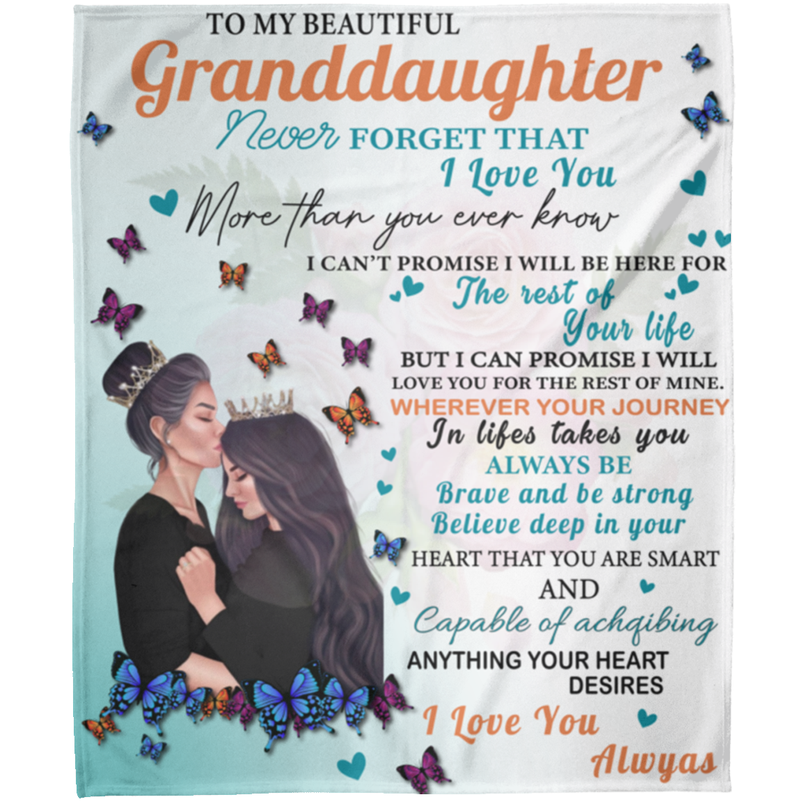 Grandparents to granddaughter FLM Arctic Fleece Blanket 50x60